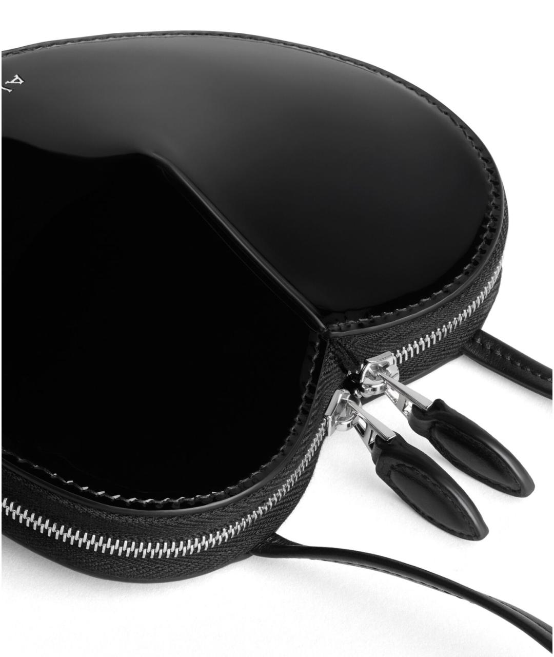 ALAIA Черная сумка через плечо из лакированной кожи, фото 3