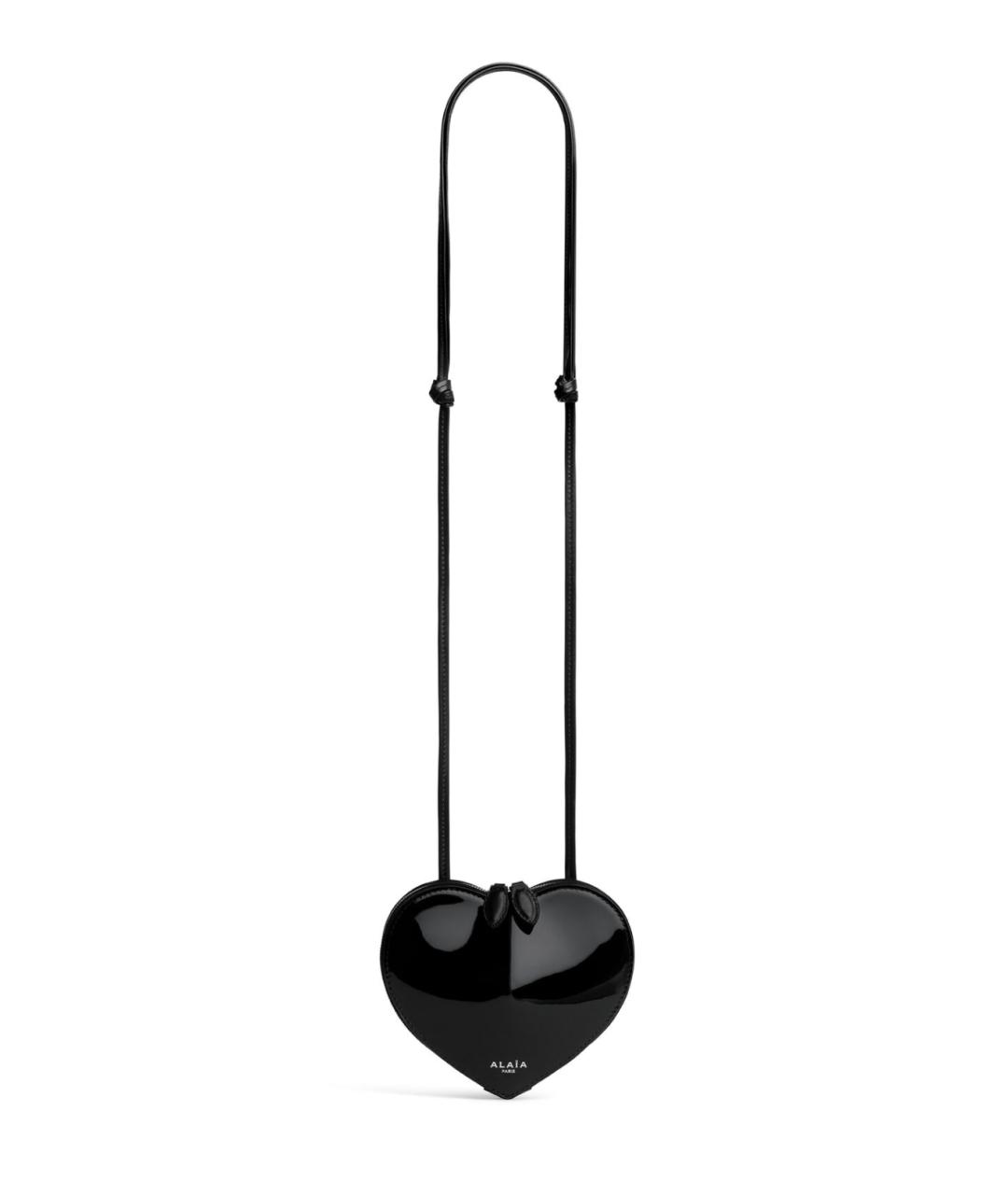 ALAIA Черная сумка через плечо из лакированной кожи, фото 1