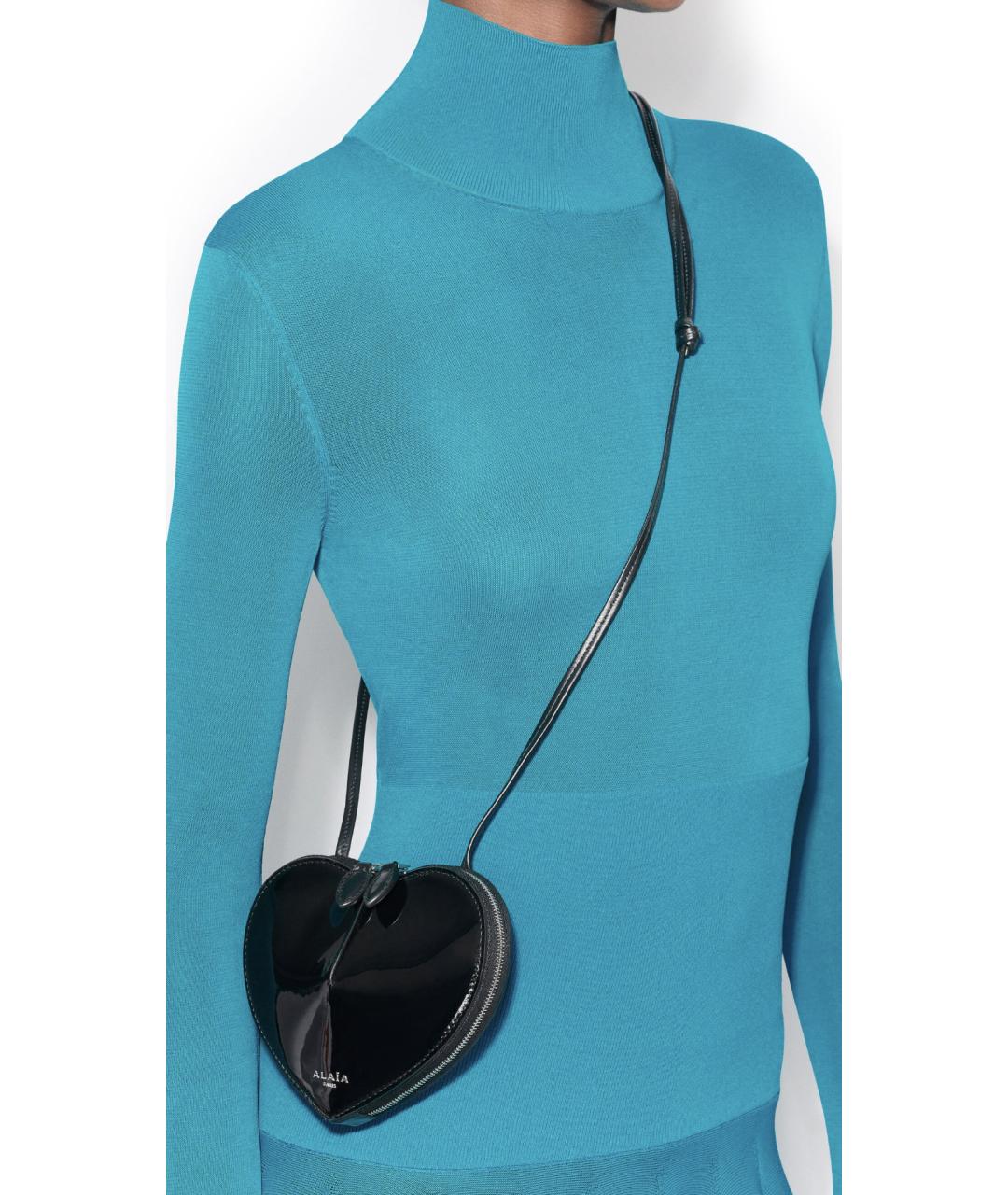 ALAIA Черная сумка через плечо из лакированной кожи, фото 4