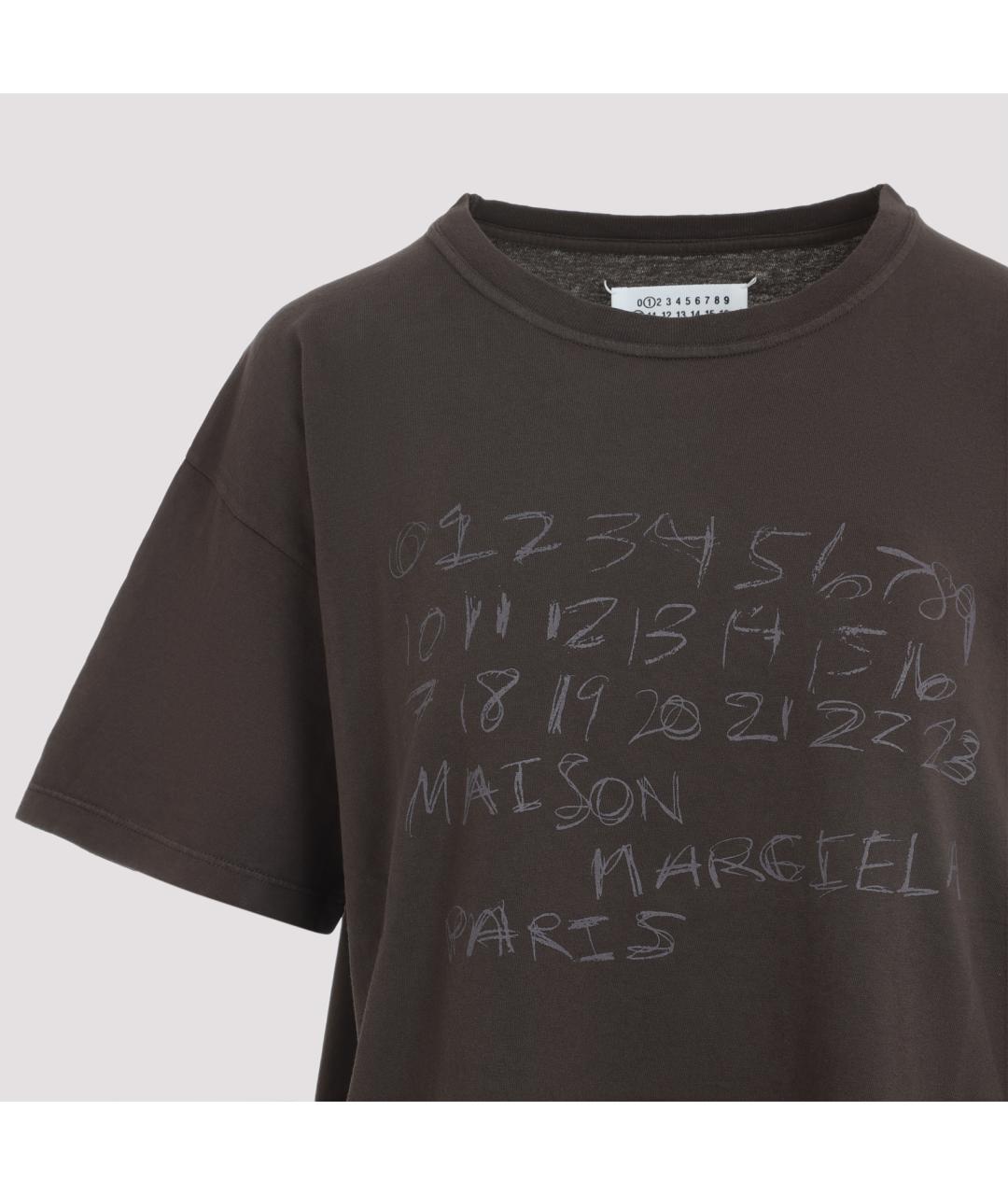 MAISON MARGIELA Коричневая хлопковая футболка, фото 3
