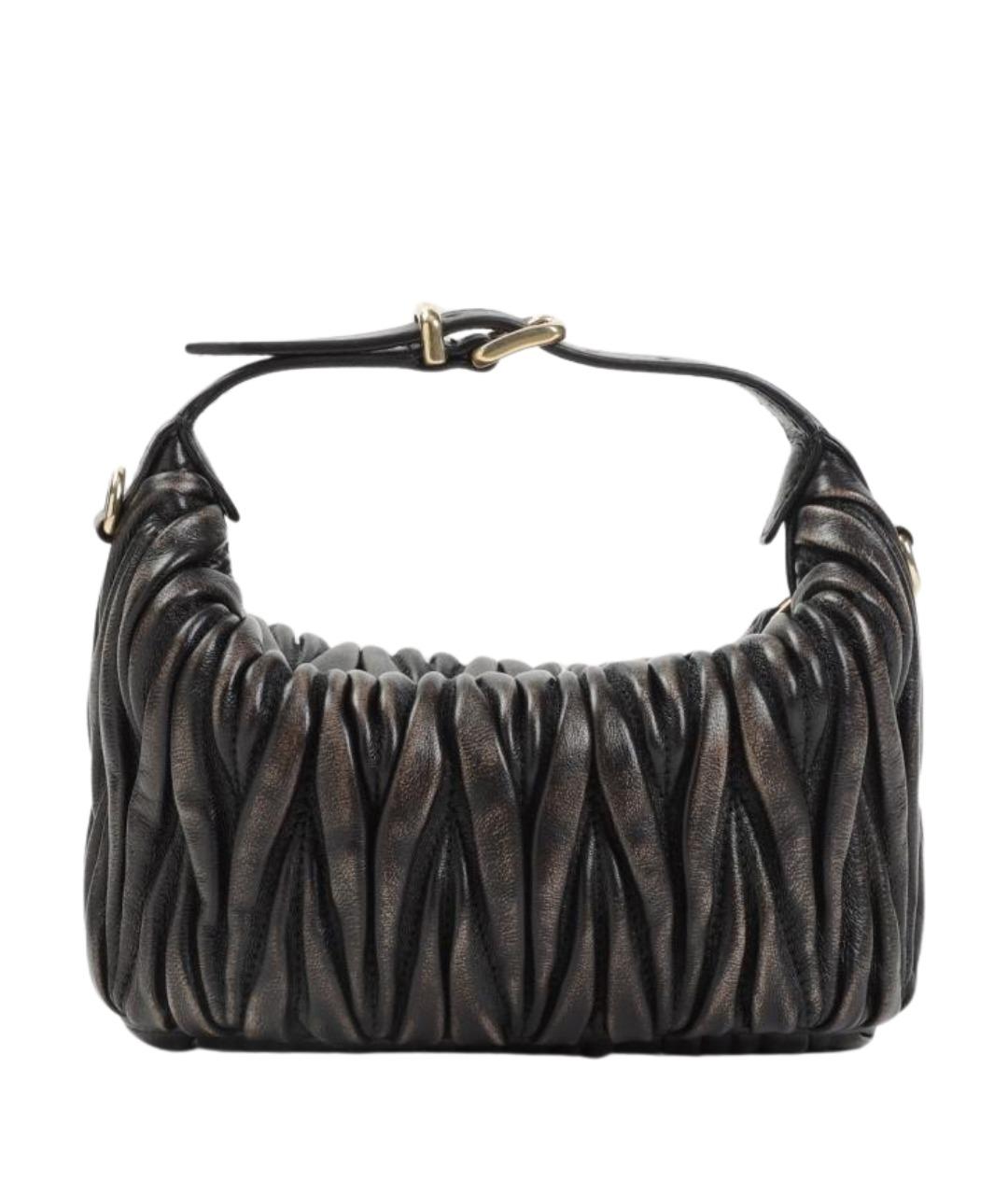 MIU MIU Коричневая кожаная сумка с короткими ручками, фото 2