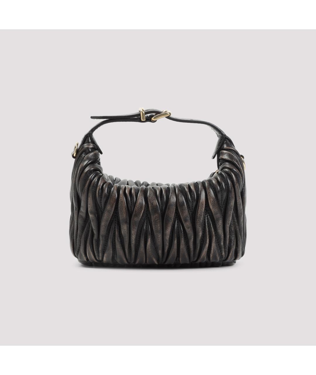 MIU MIU Коричневая кожаная сумка с короткими ручками, фото 4