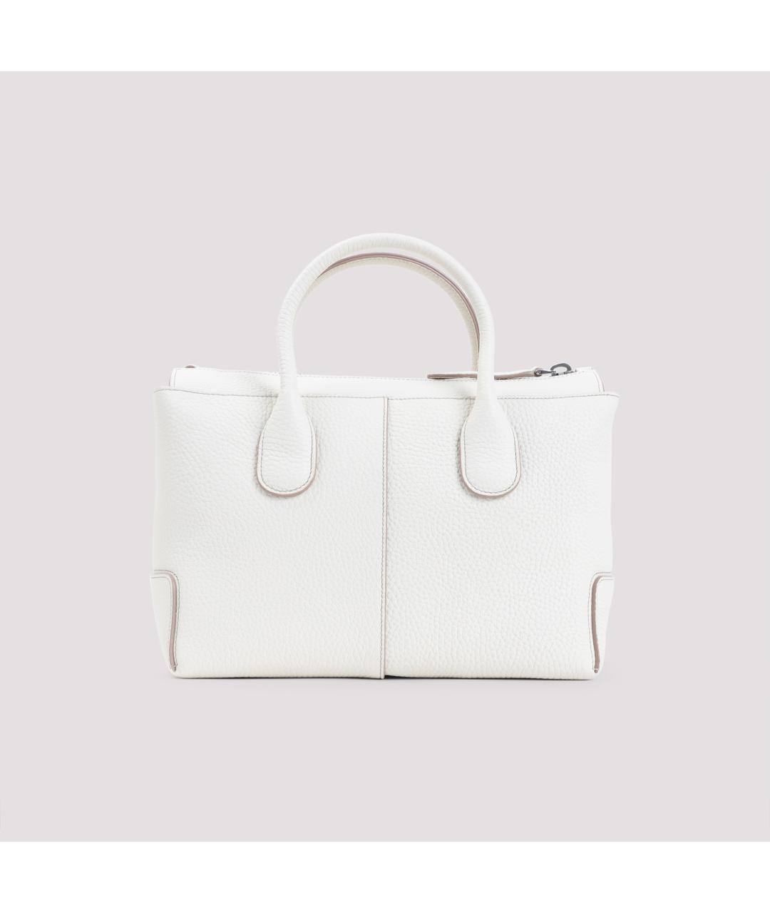 TOD'S Белая кожаная сумка с короткими ручками, фото 2