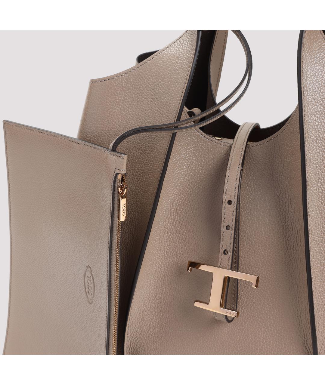 TOD'S Бежевая кожаная сумка через плечо, фото 3