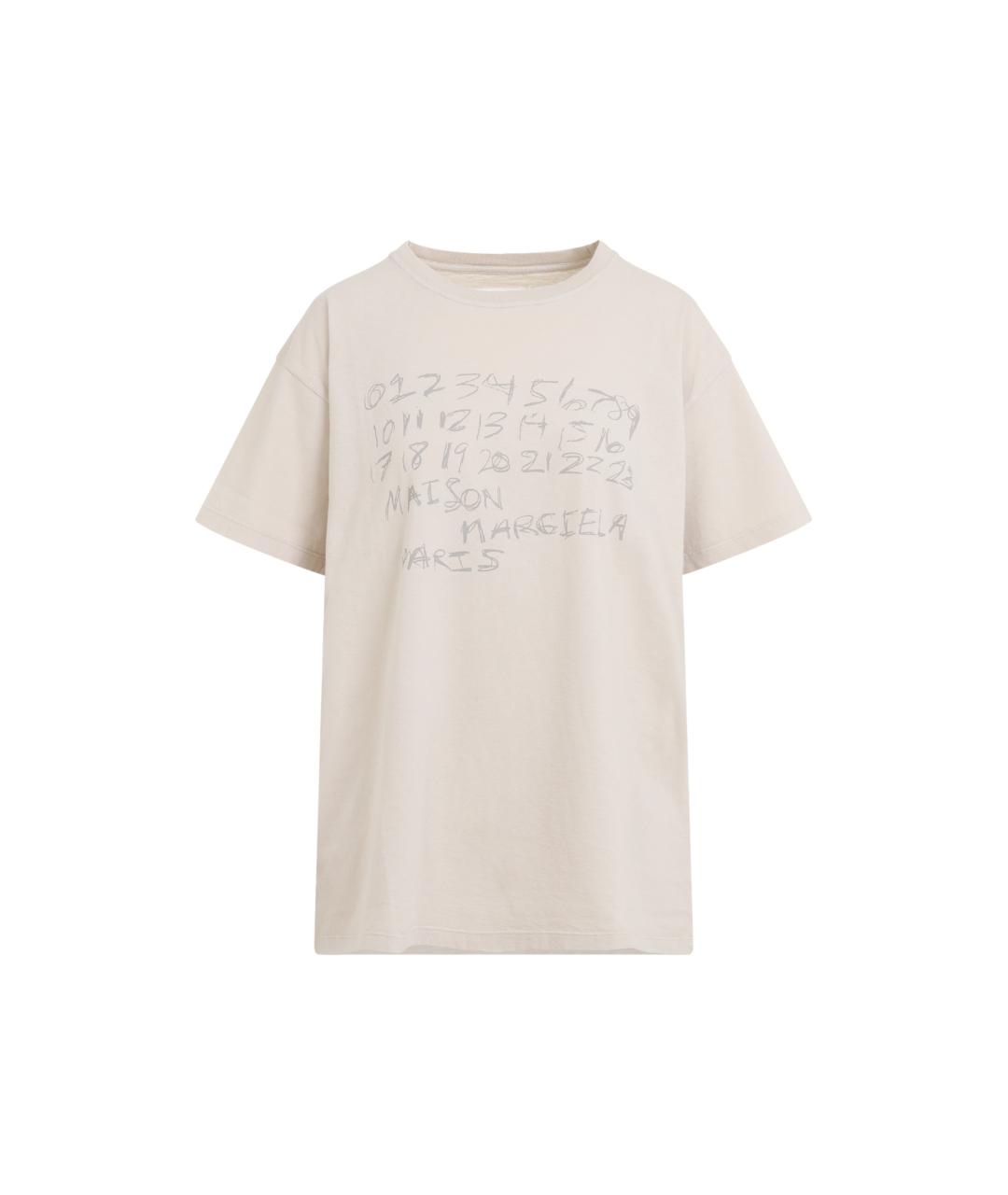 MAISON MARGIELA Бежевая хлопковая футболка, фото 1