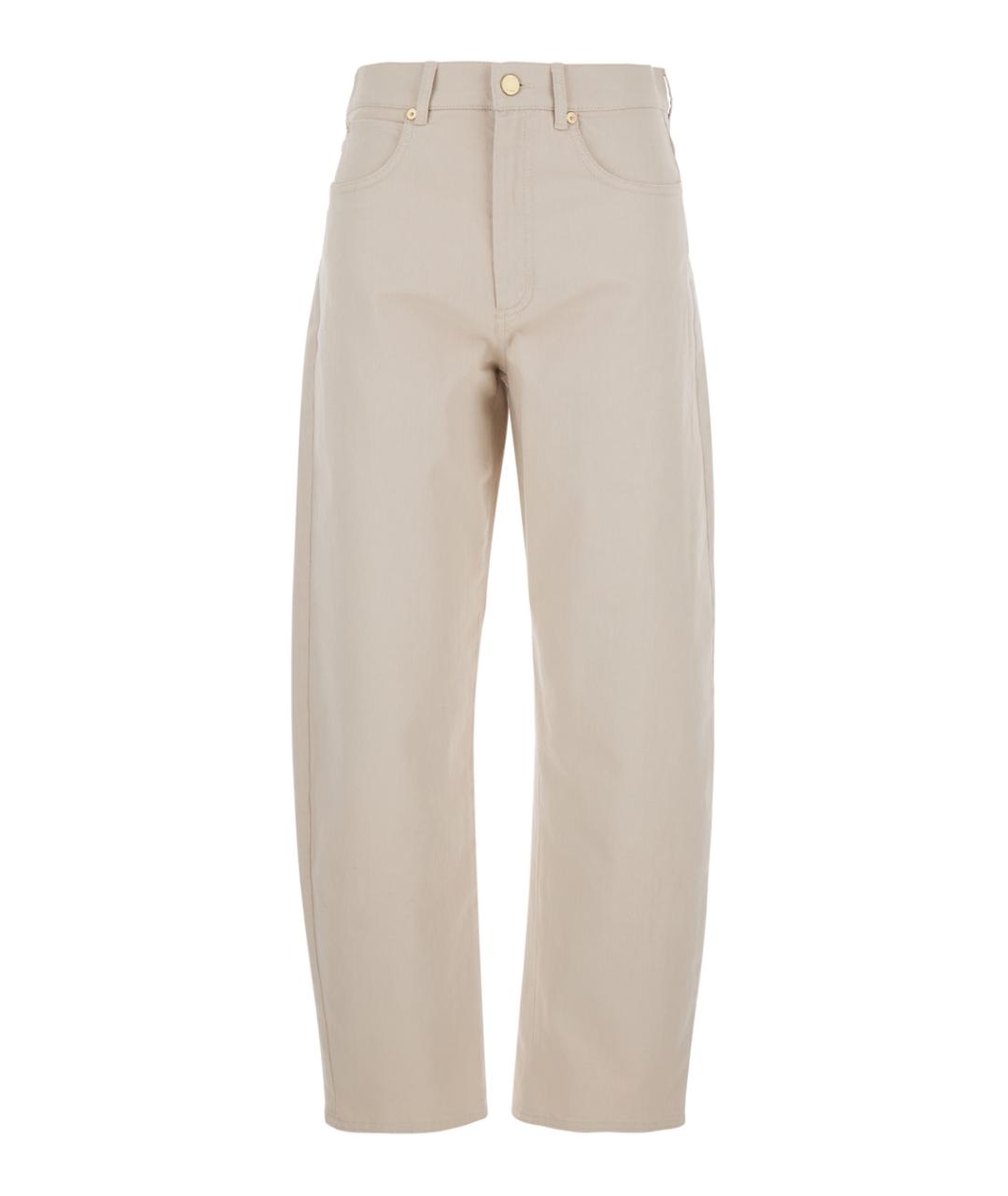 'S MAX MARA Бежевые хлопковые прямые джинсы, фото 1