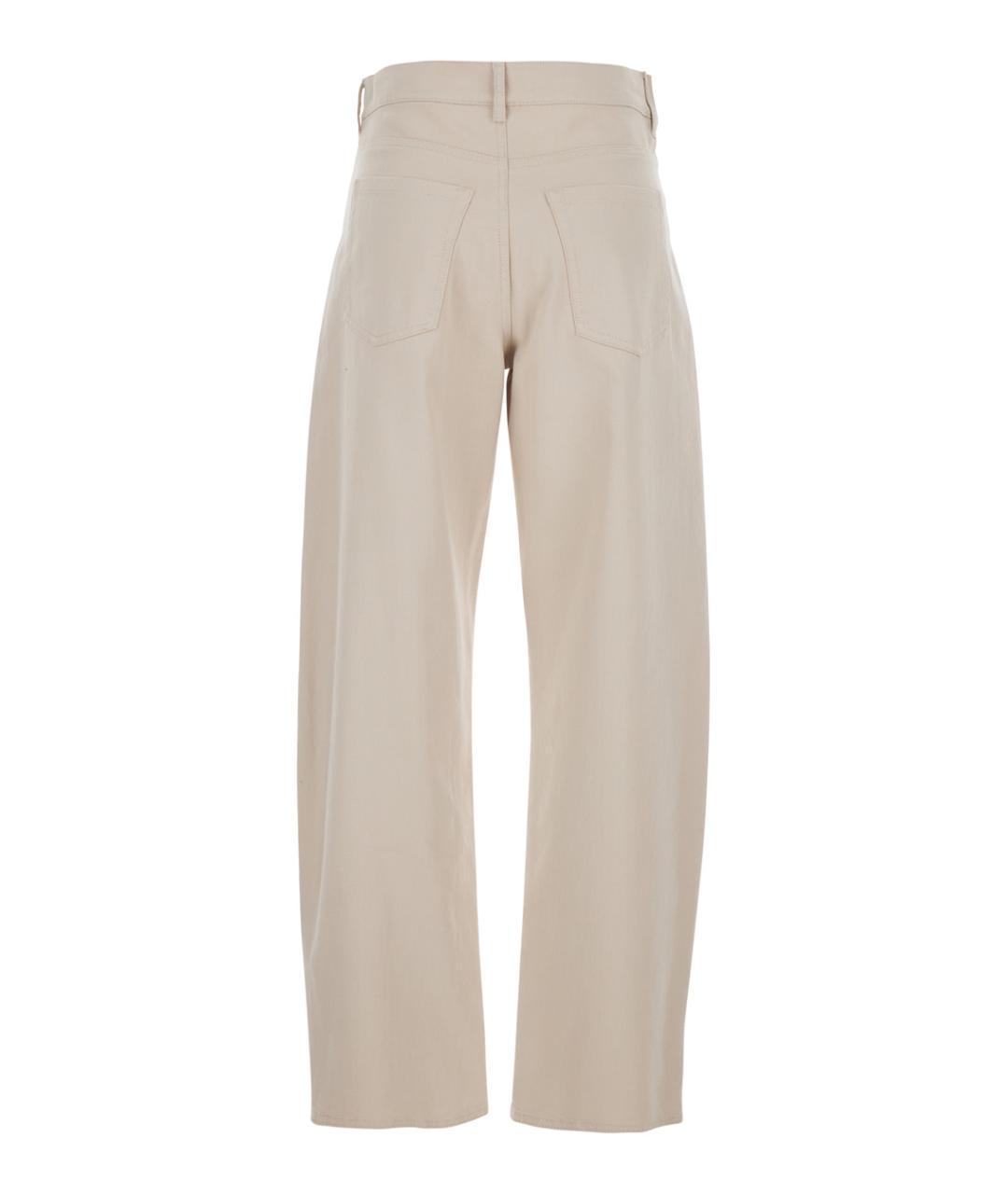 'S MAX MARA Бежевые хлопковые прямые джинсы, фото 2