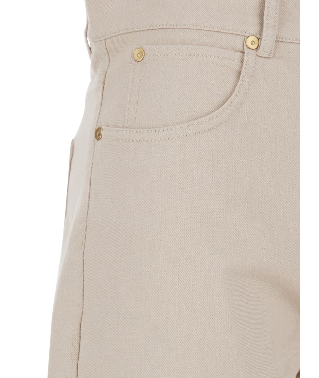 'S MAX MARA Бежевые хлопковые прямые джинсы, фото 3