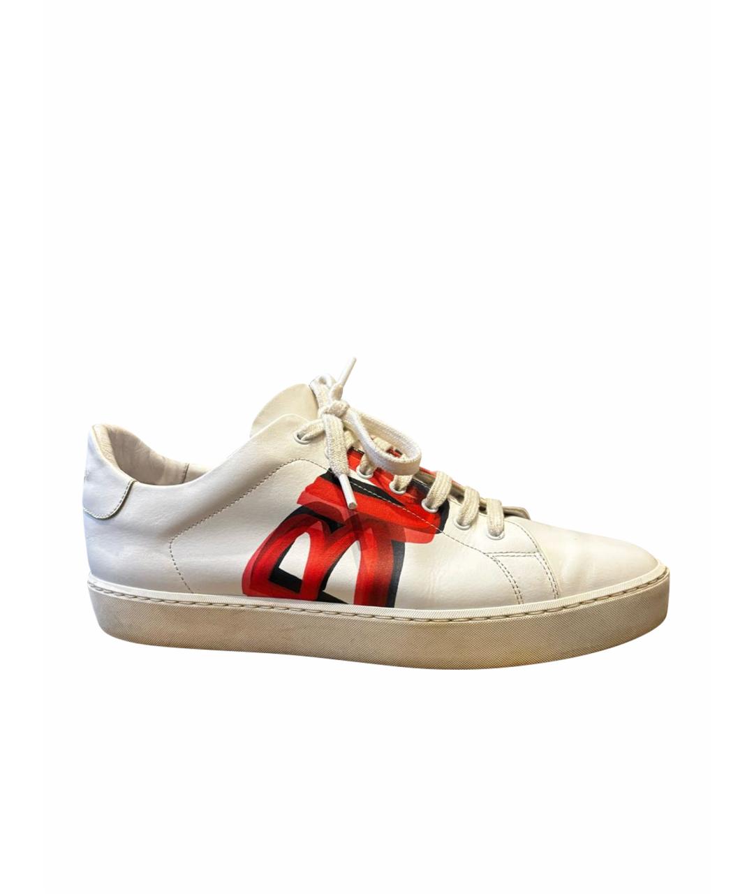 BURBERRY Белые кожаные кеды, фото 1