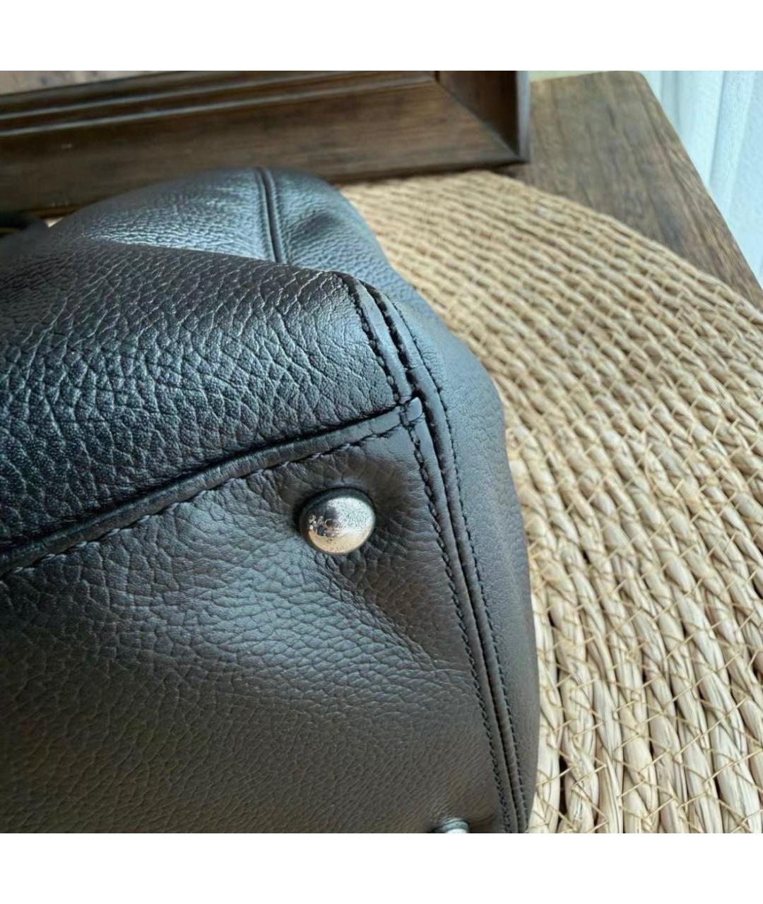 CHANEL Черная кожаная сумка с короткими ручками, фото 6