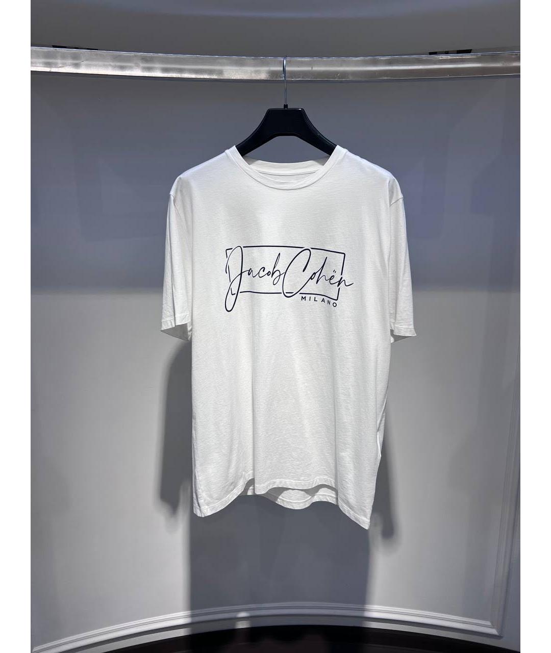 JACOB COHEN Белая хлопковая футболка, фото 3