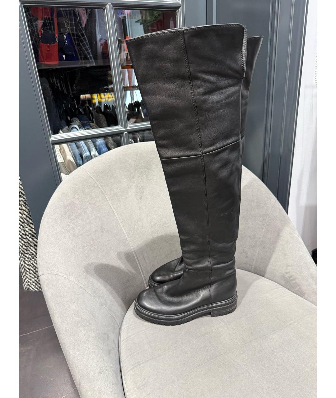 GIANVITO ROSSI Черные кожаные ботфорты, фото 6