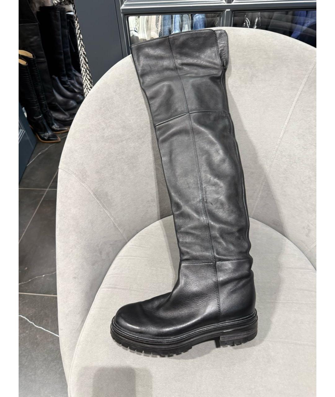 GIANVITO ROSSI Черные кожаные ботфорты, фото 3