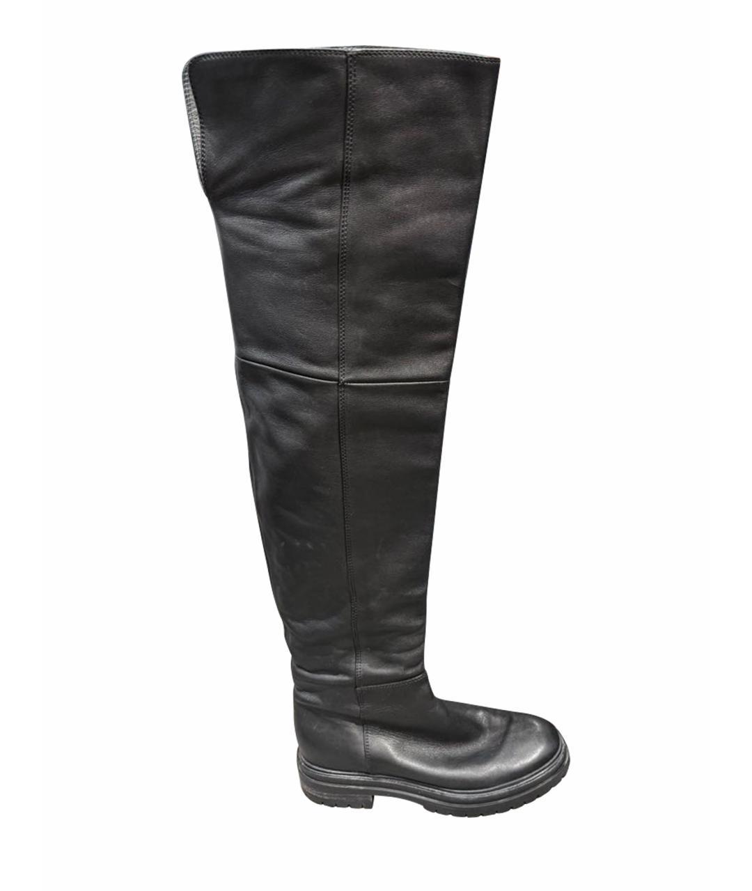 GIANVITO ROSSI Черные кожаные ботфорты, фото 1