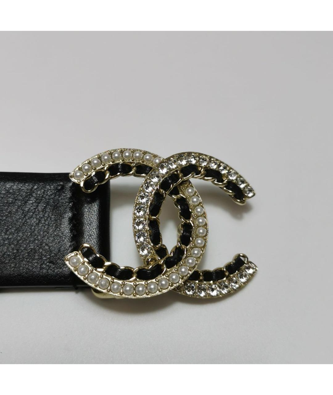 CHANEL Черный кожаный ремень, фото 4