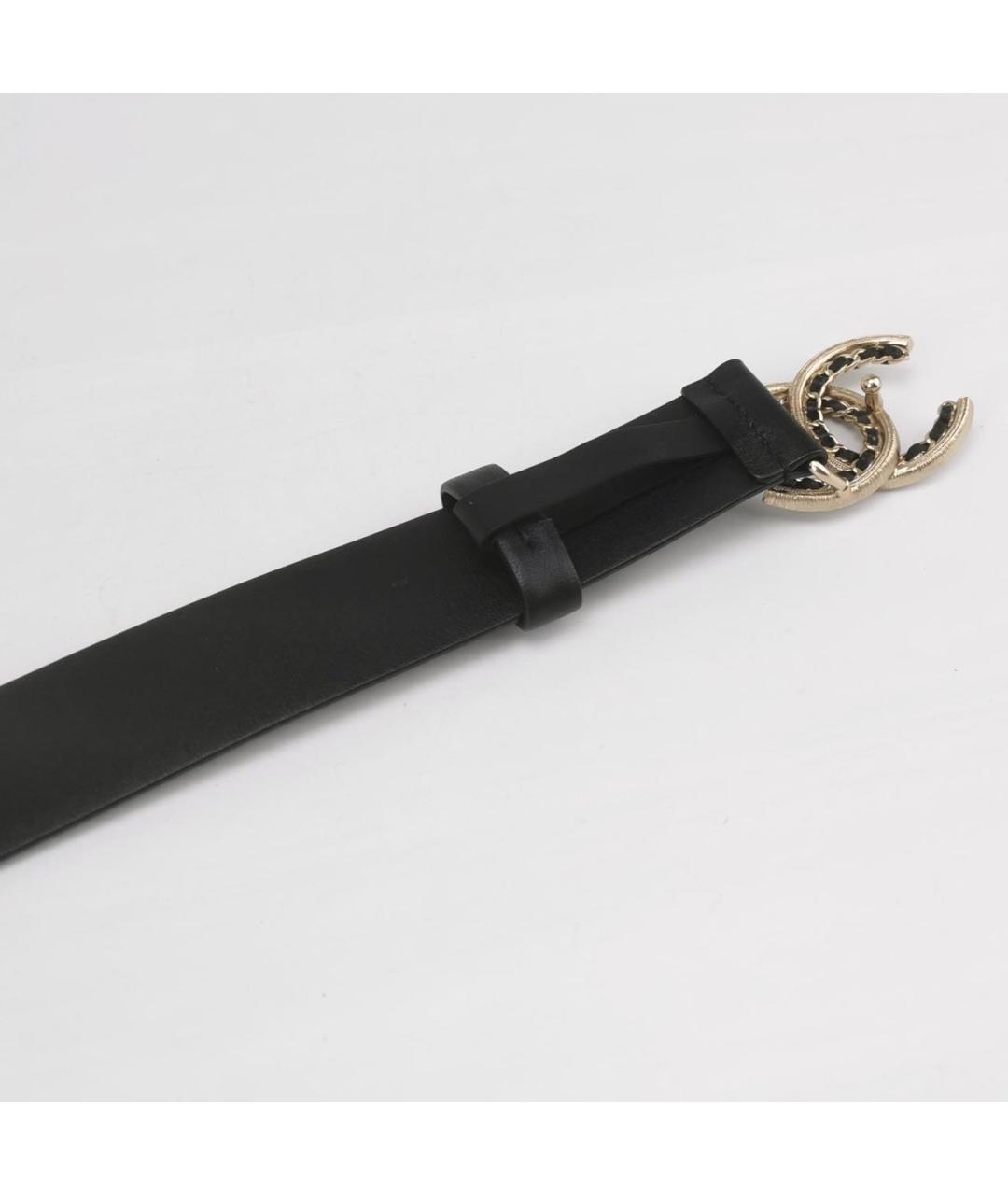 CHANEL Черный кожаный ремень, фото 3