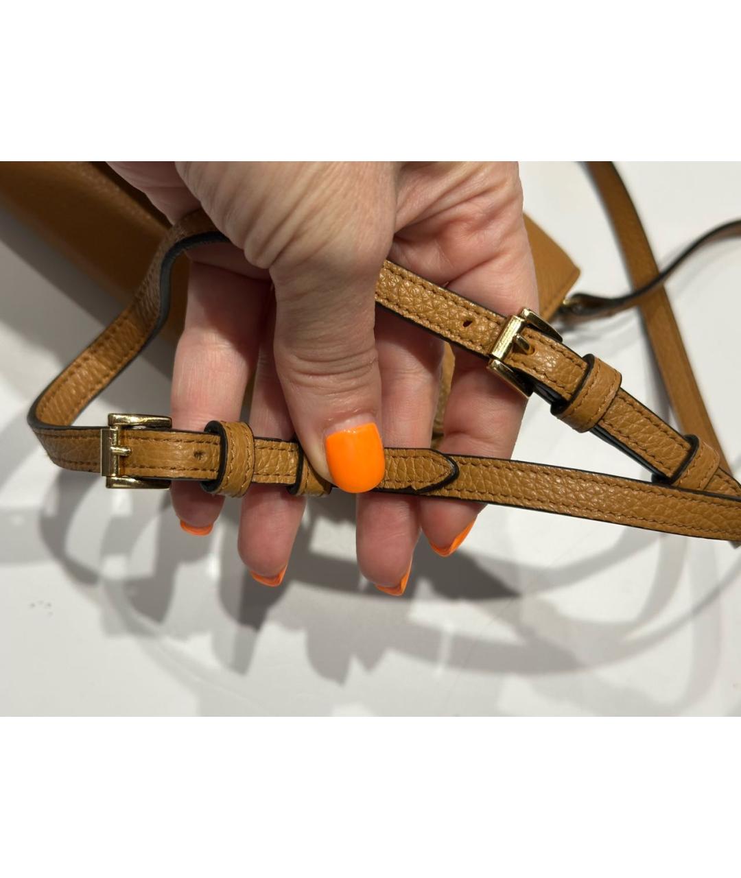 KITON Коричневая кожаная сумка через плечо, фото 6