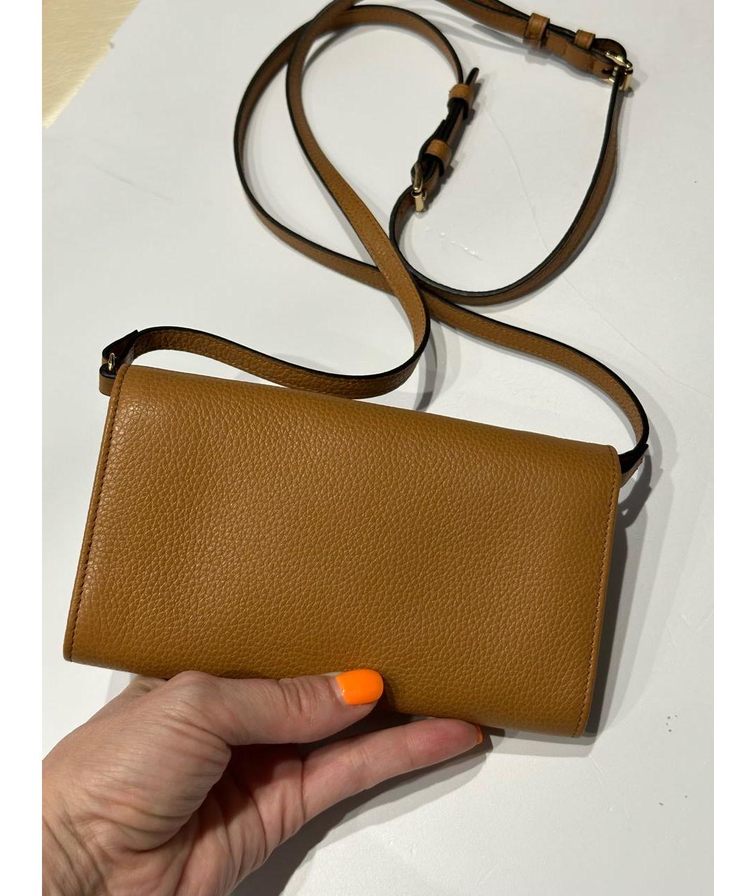 KITON Коричневая кожаная сумка через плечо, фото 3