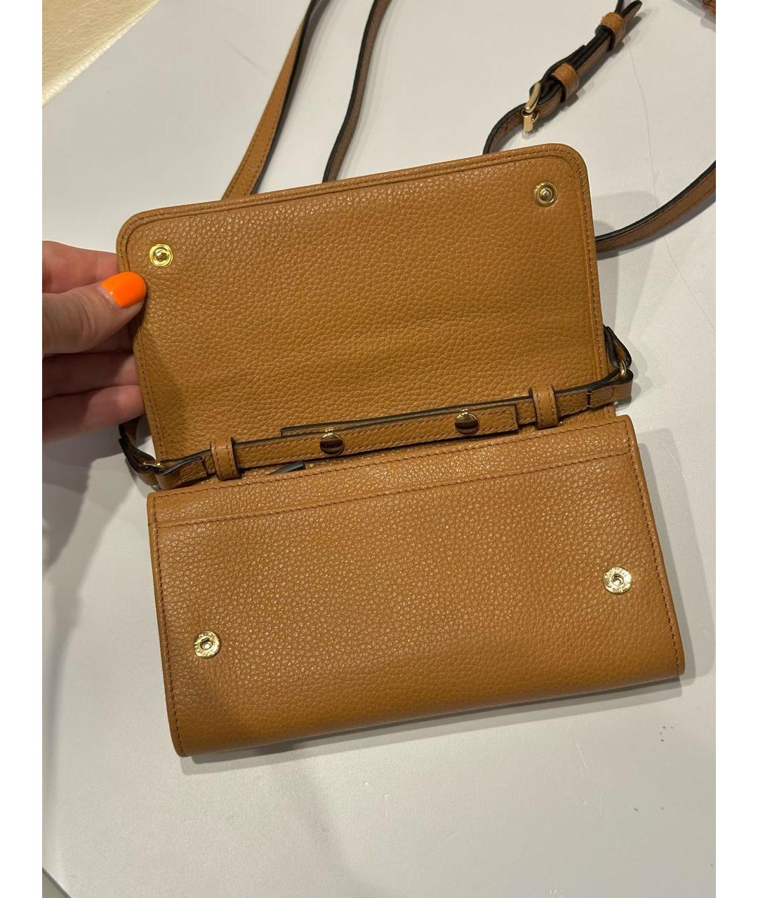 KITON Коричневая кожаная сумка через плечо, фото 4