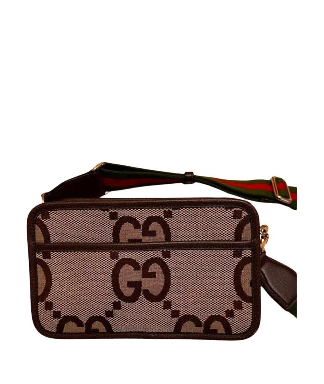 GUCCI Бежевая жаккардовая сумка через плечо, фото 1