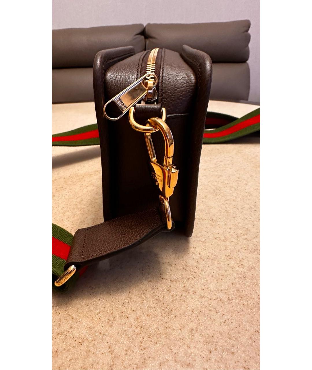 GUCCI Бежевая жаккардовая сумка через плечо, фото 2