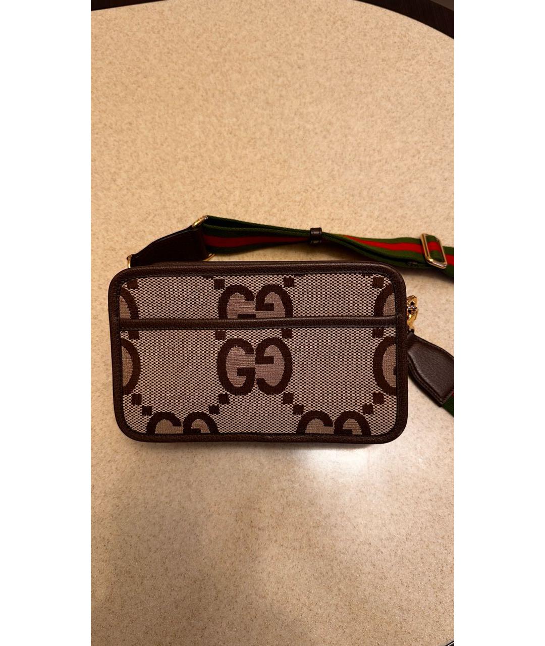 GUCCI Бежевая жаккардовая сумка через плечо, фото 9