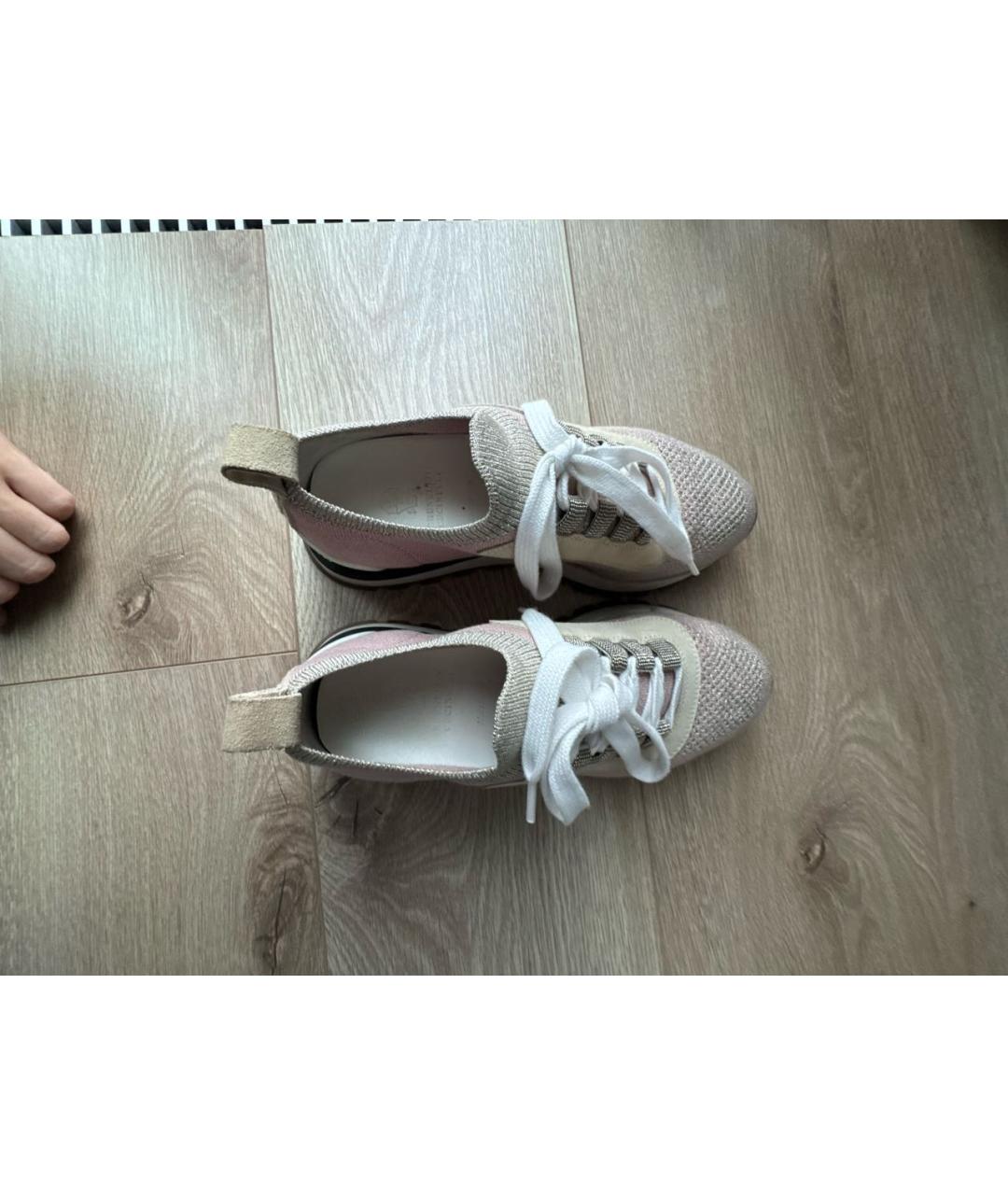 BRUNELLO CUCINELLI Розовые текстильные кроссовки, фото 3