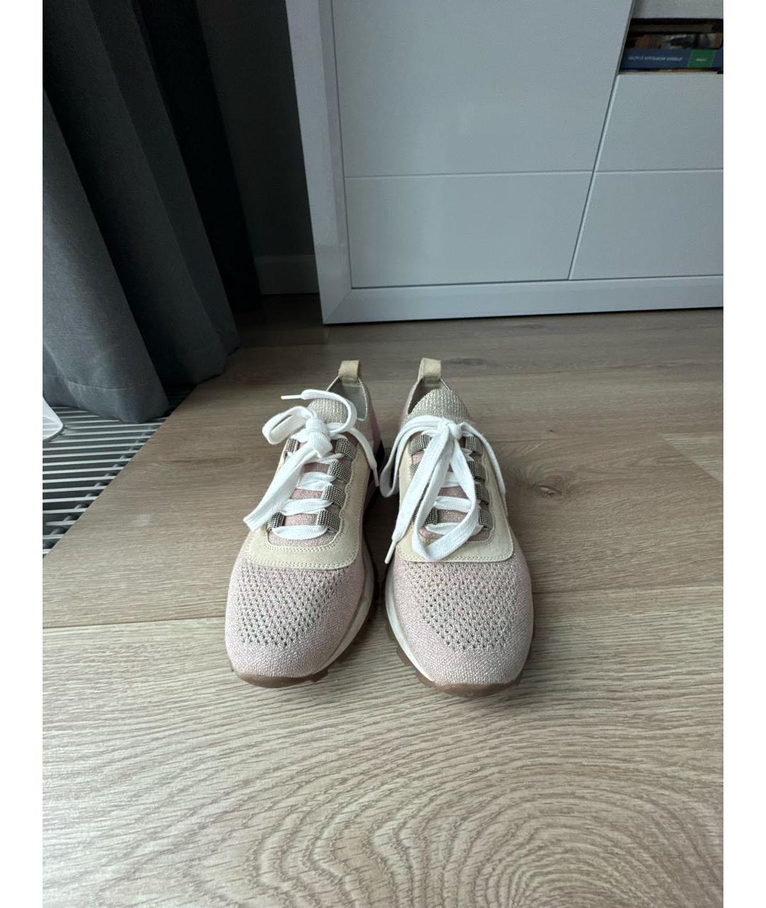 BRUNELLO CUCINELLI Розовые текстильные кроссовки, фото 2