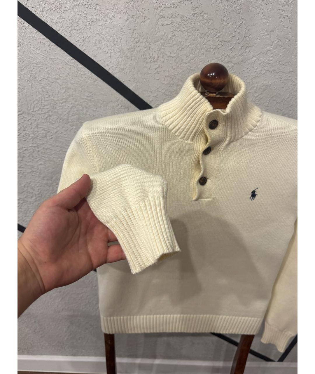 POLO RALPH LAUREN Бежевый хлопковый джемпер / свитер, фото 3