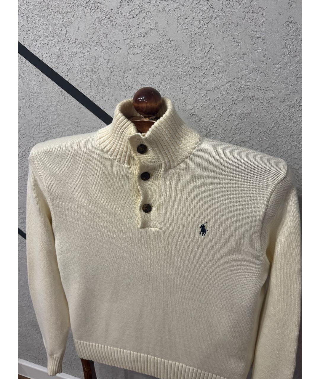 POLO RALPH LAUREN Бежевый хлопковый джемпер / свитер, фото 2