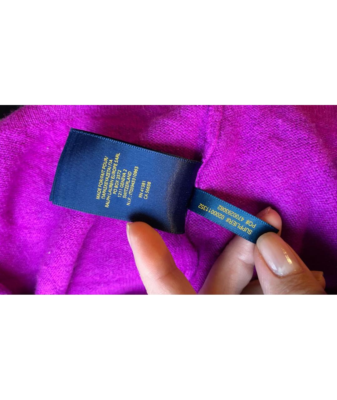 POLO RALPH LAUREN Фуксия кашемировый джемпер / свитер, фото 4