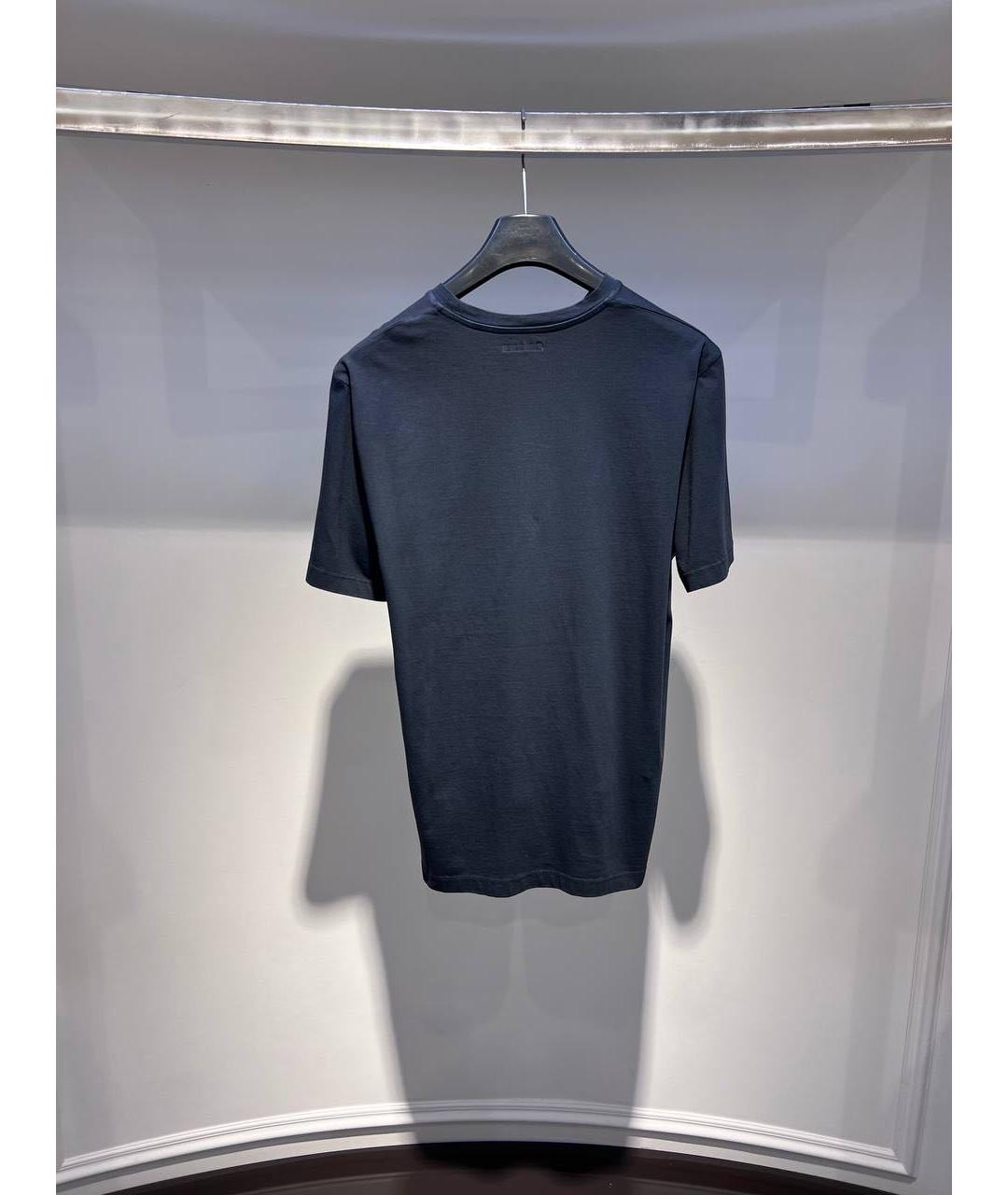 JACOB COHEN Темно-синяя хлопковая футболка, фото 2