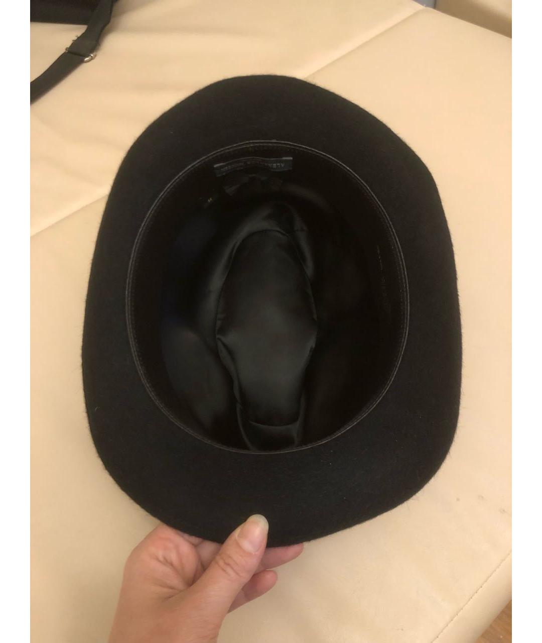 ALEXANDER MCQUEEN Черная шерстяная шляпа, фото 3