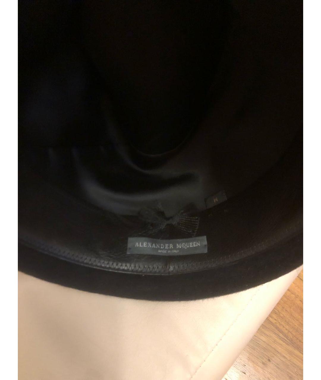 ALEXANDER MCQUEEN Черная шерстяная шляпа, фото 4