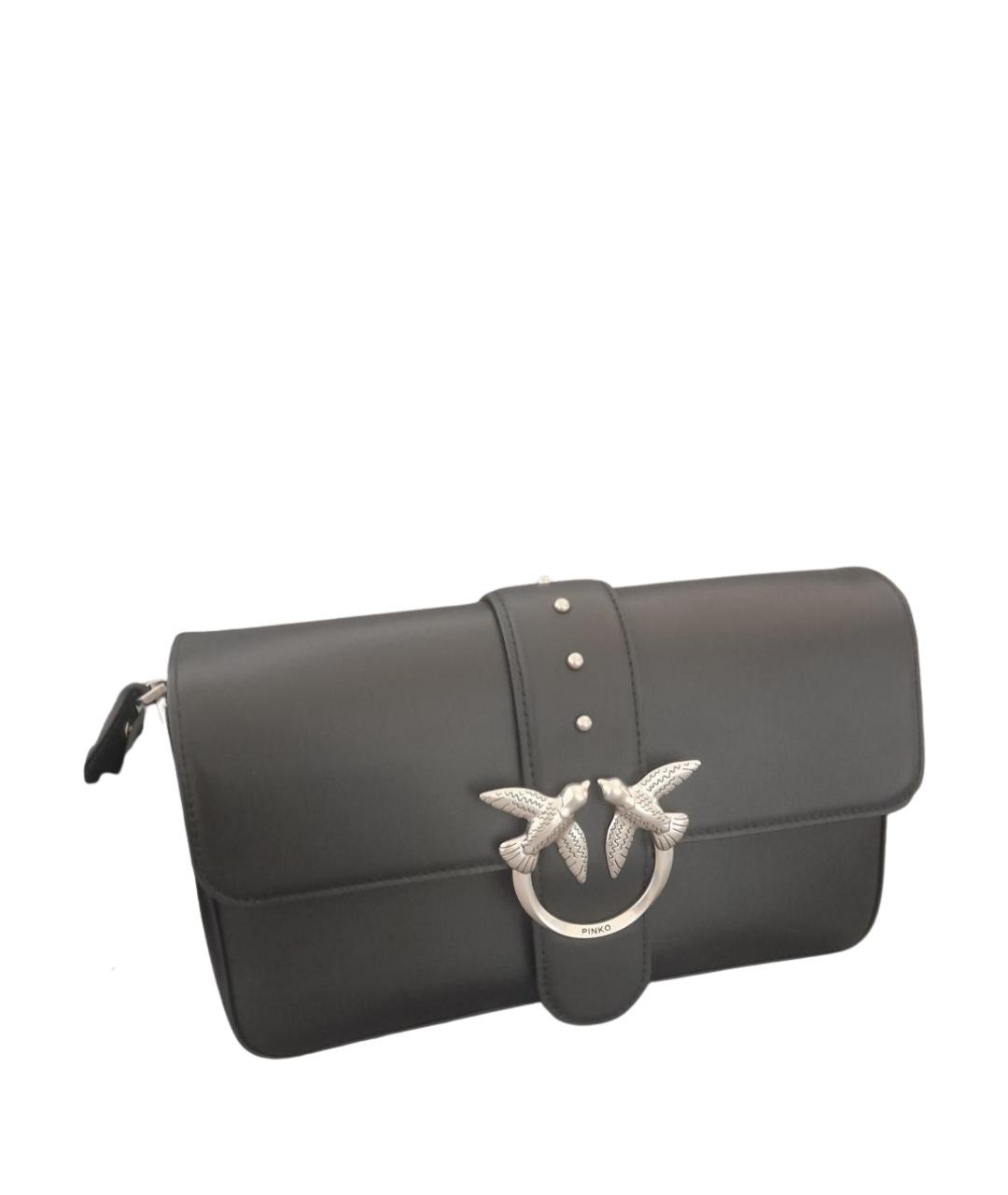 PINKO Черная кожаная сумка через плечо, фото 1