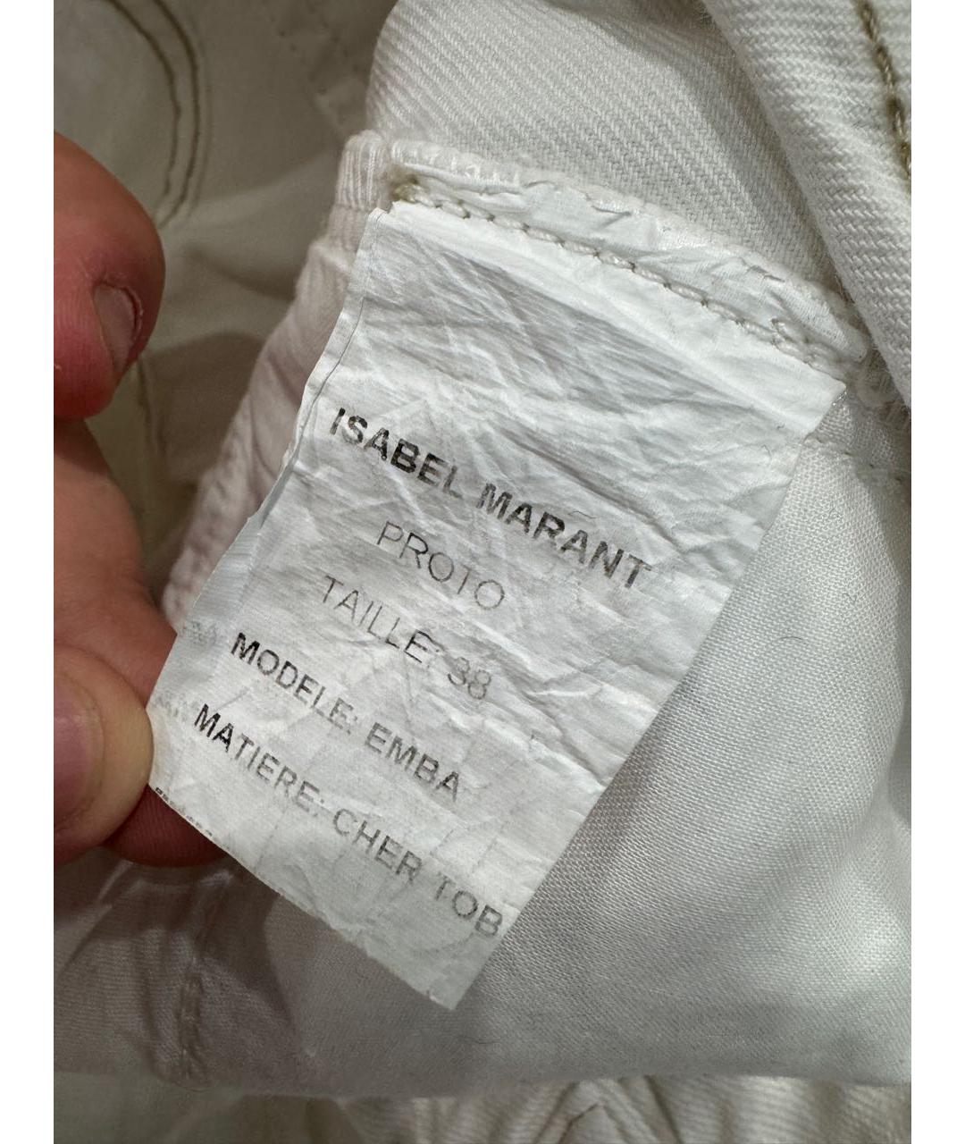 ISABEL MARANT Белые хлопковые джинсы слим, фото 7