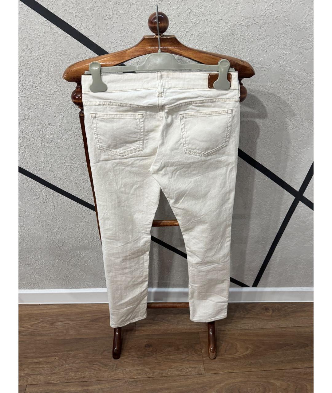 ISABEL MARANT Белые хлопковые джинсы слим, фото 4