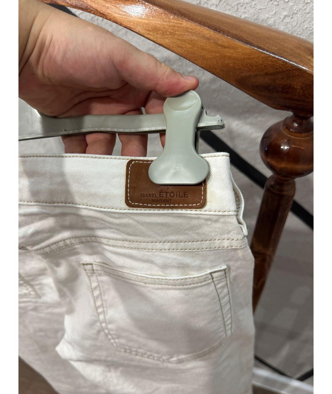 ISABEL MARANT Белые хлопковые джинсы слим, фото 5