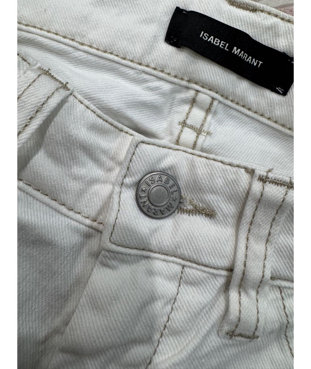 ISABEL MARANT Белые хлопковые джинсы слим, фото 6