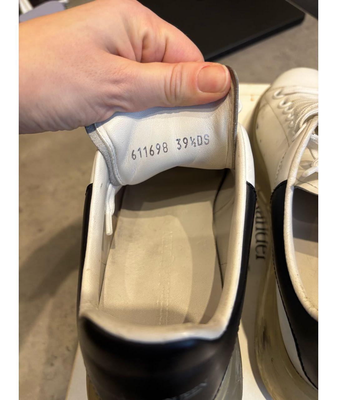 ALEXANDER MCQUEEN Белые кожаные кеды, фото 4