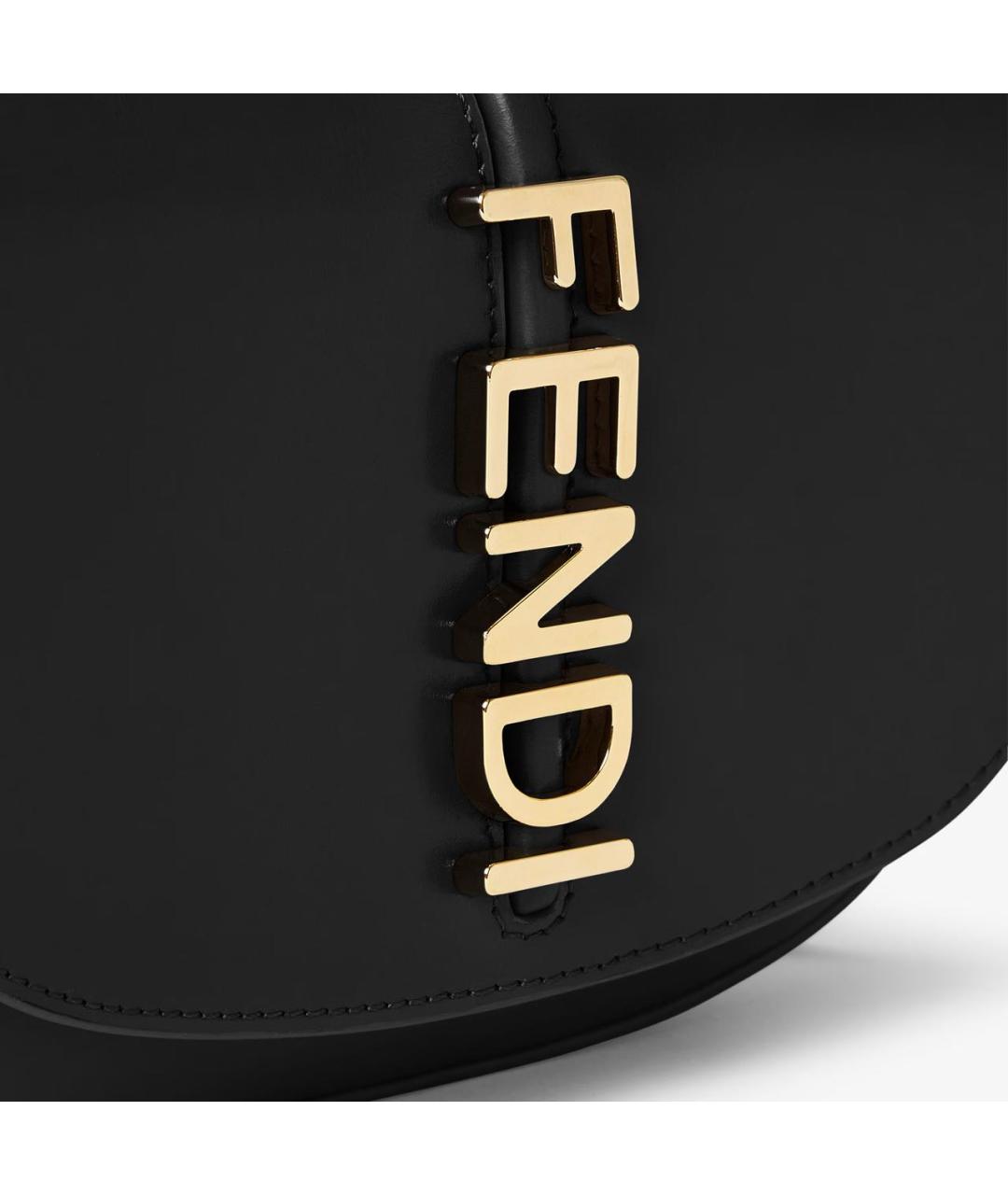 FENDI Черная кожаная сумка через плечо, фото 6