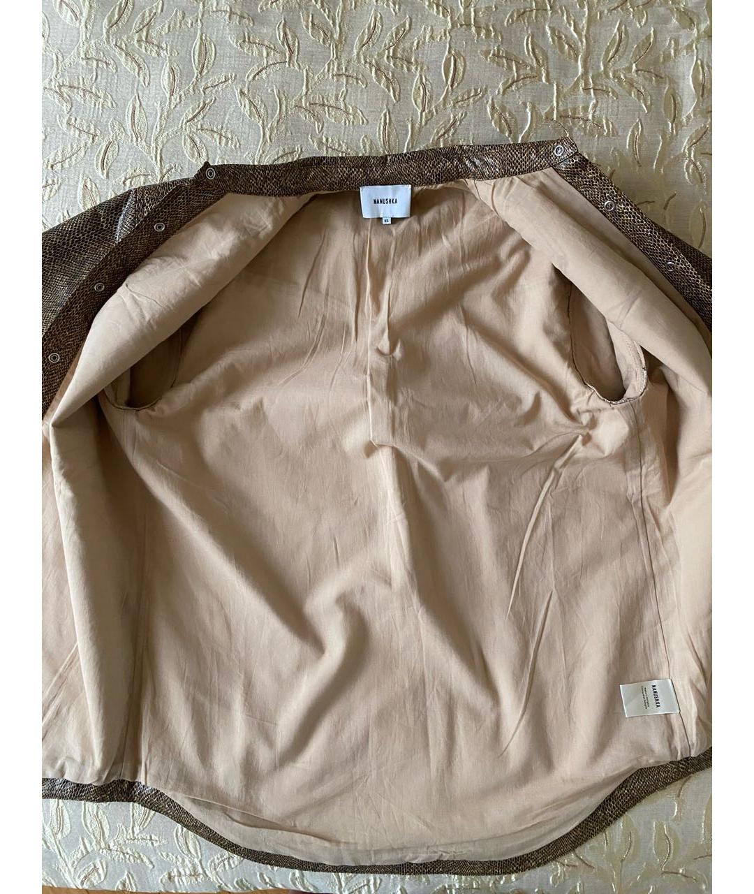 NANUSHKA Коричневая полиуретановая рубашка, фото 6