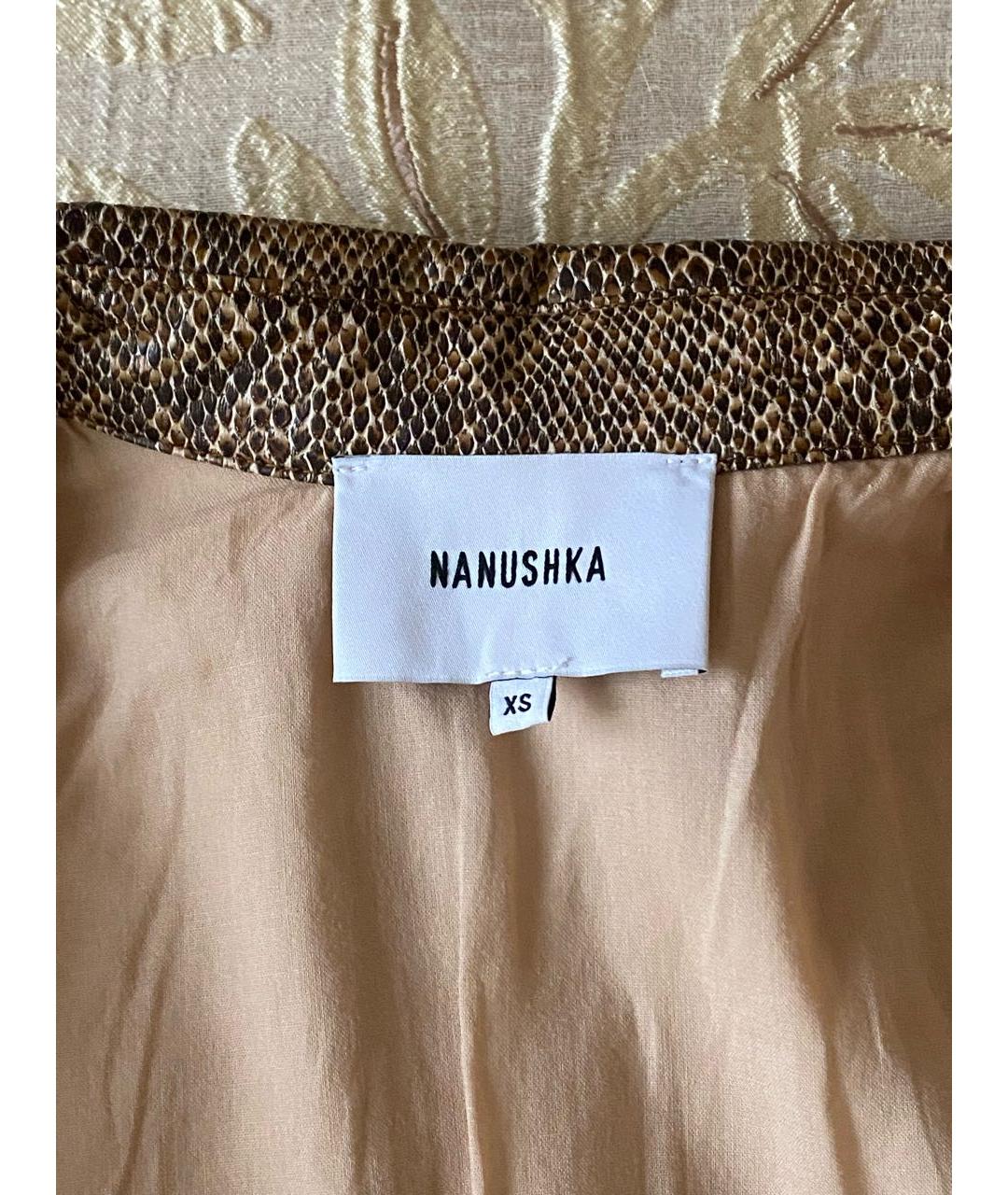 NANUSHKA Коричневая полиуретановая рубашка, фото 3