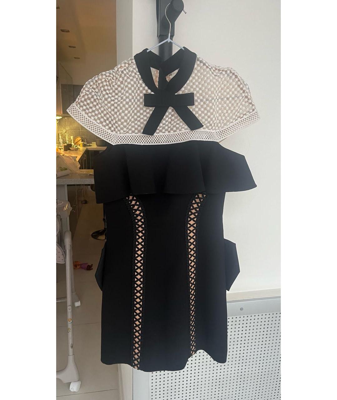 SELF-PORTRAIT Черное полиэстеровое вечернее платье, фото 7