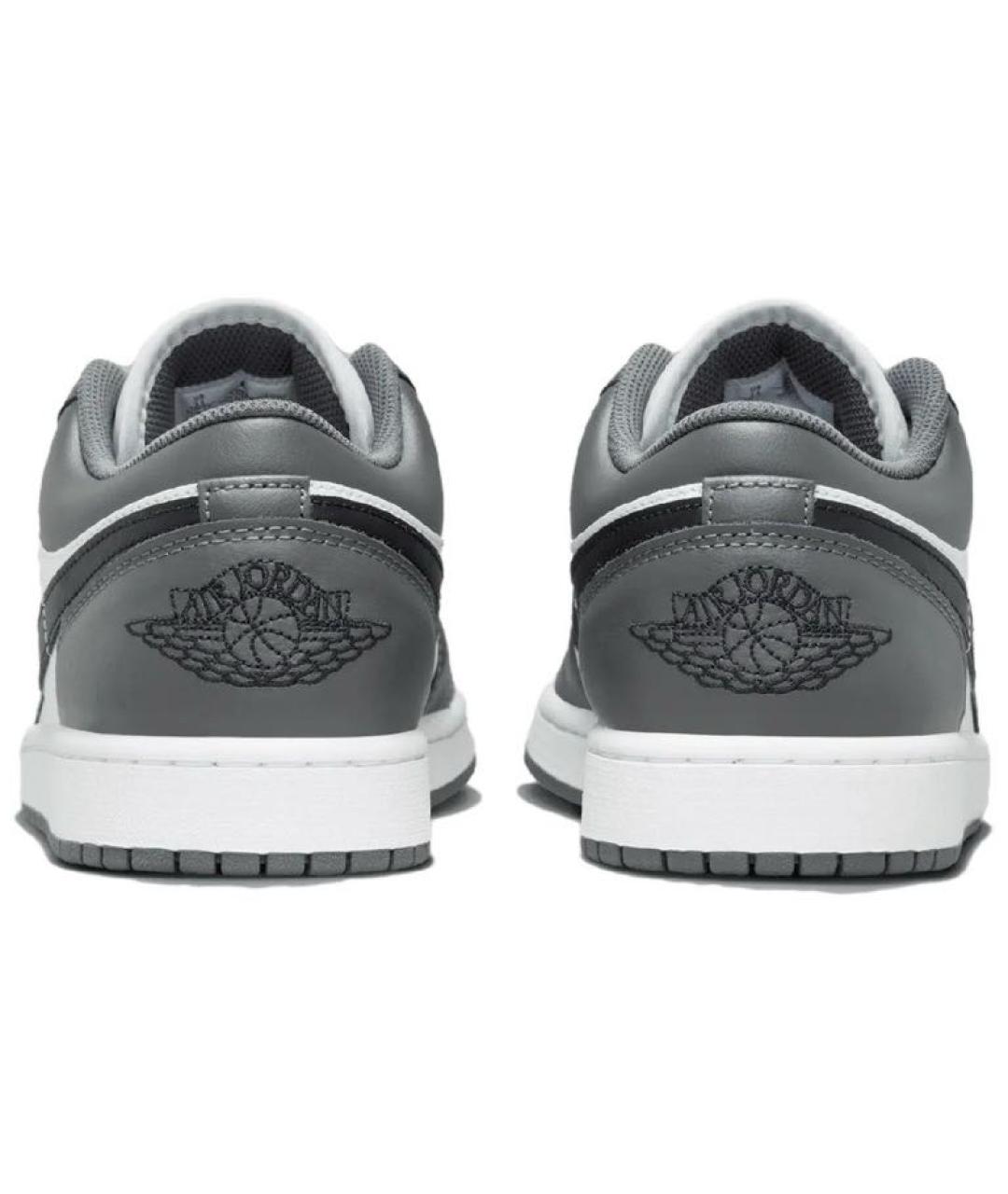 JORDAN Серые кожаные низкие кроссовки / кеды, фото 3