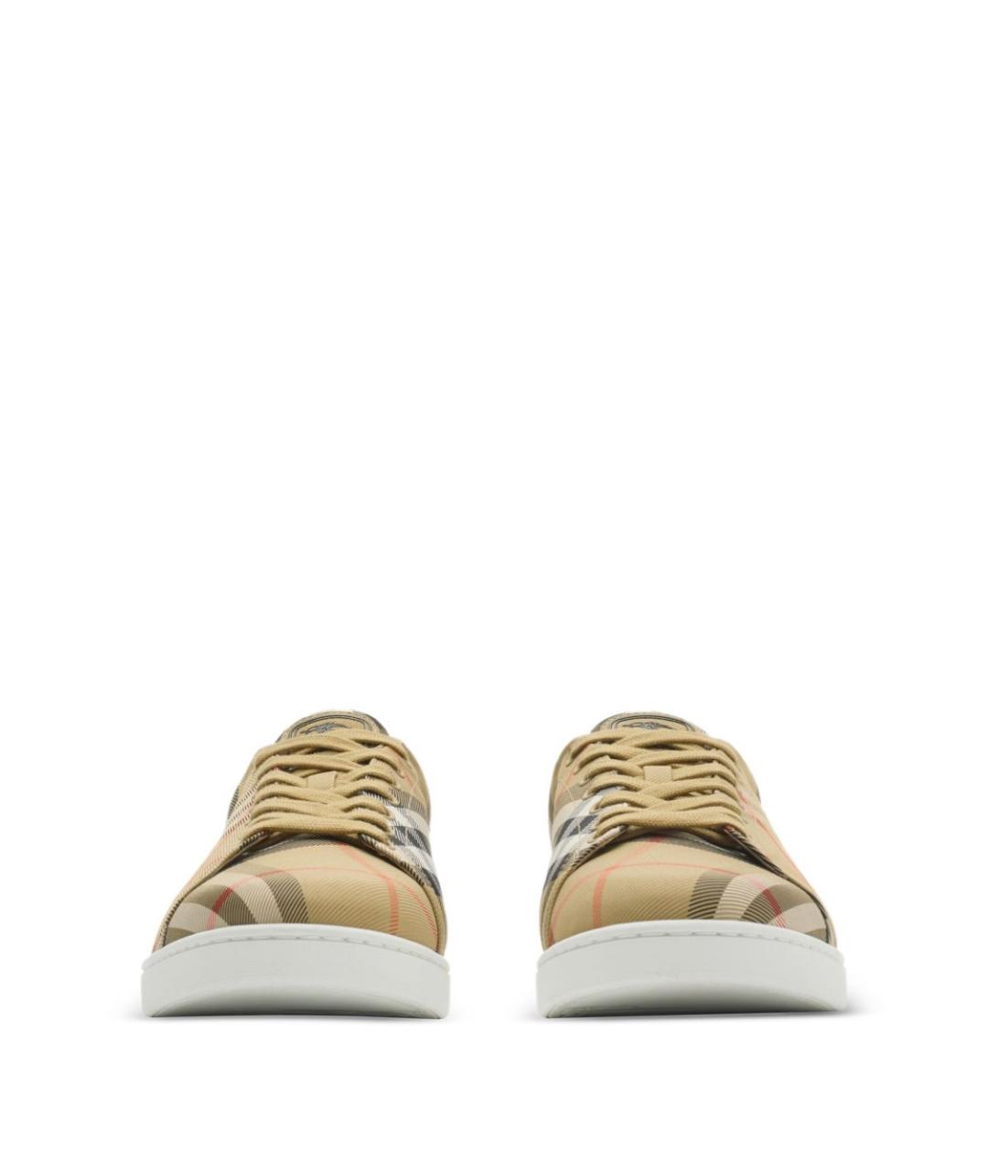BURBERRY Бежевые синтетические низкие кроссовки / кеды, фото 5