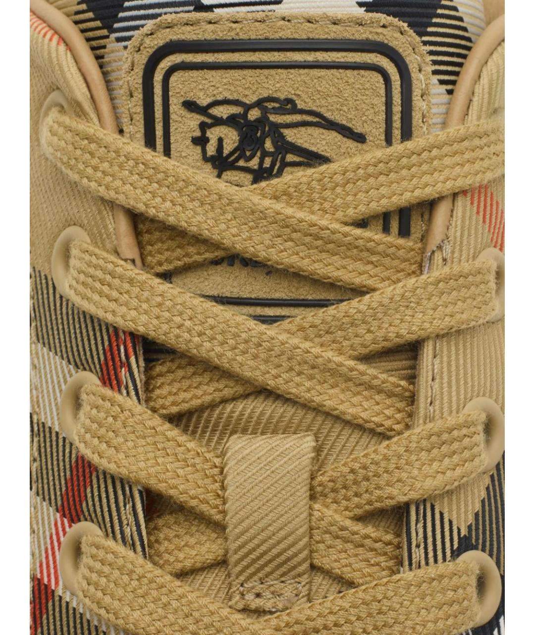BURBERRY Бежевые синтетические низкие кроссовки / кеды, фото 4