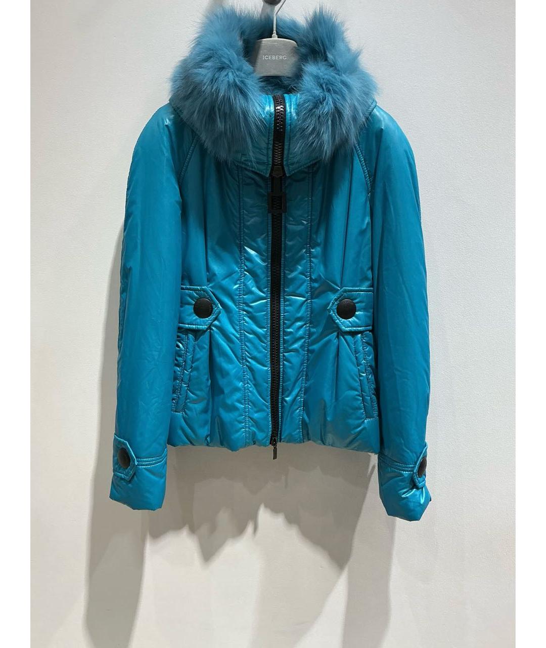ICEBERG Голубая полиэстеровая парка, фото 3