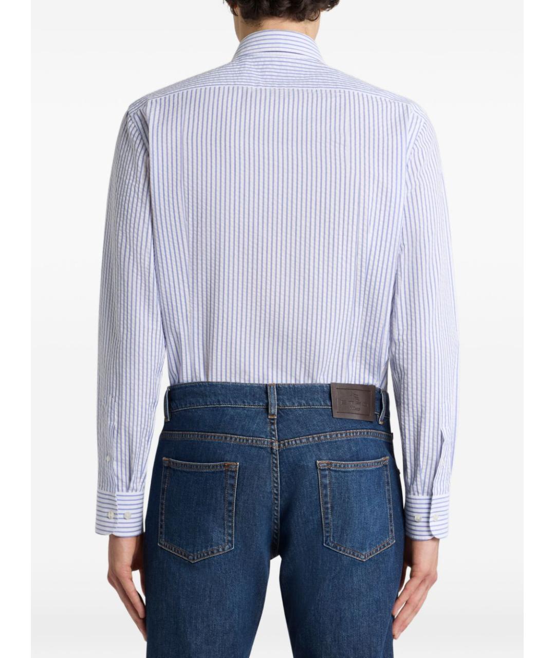 ETRO Голубая хлопковая кэжуал рубашка, фото 4