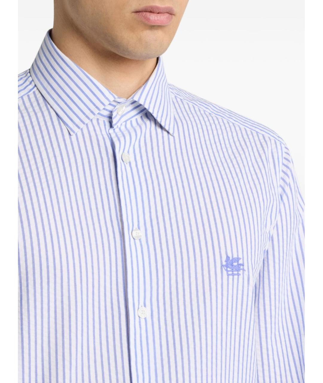 ETRO Голубая хлопковая кэжуал рубашка, фото 2